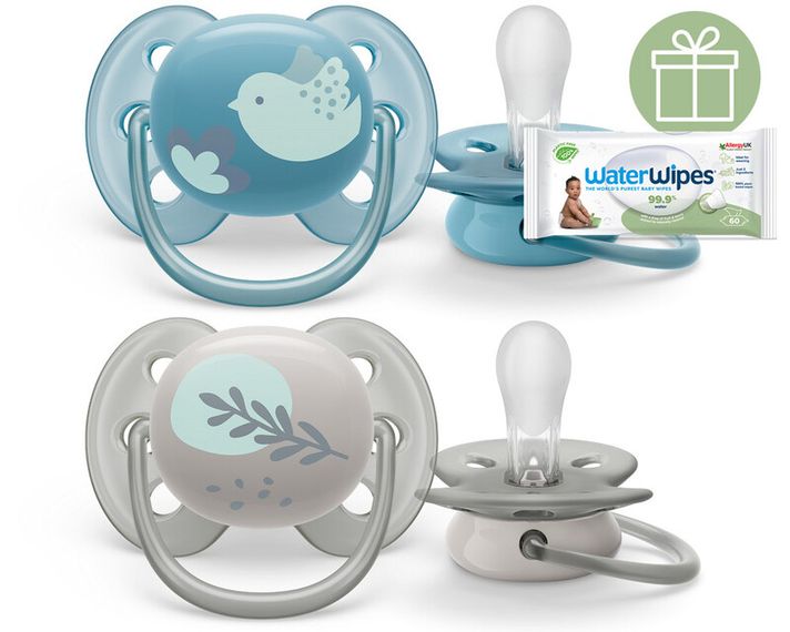 PHILIPS AVENT - Cumlík Ultrasoft Premium zvieratko 6-18m chlapec 2 ks+WW Soapberry 60ks