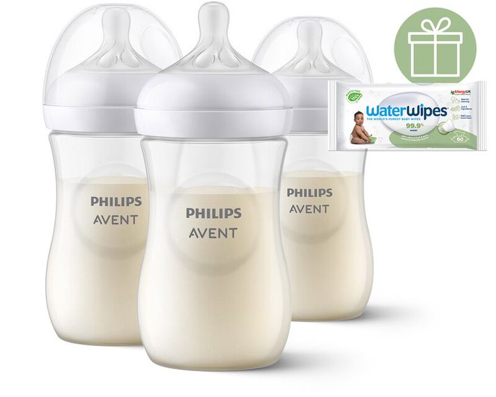 PHILIPS AVENT - Fľaša Natural Response 260 ml, 1m+ 3 ks+WW Soapberry 60ks