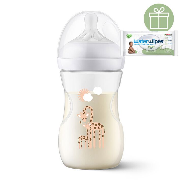 PHILIPS AVENT - Fľaša Natural Response 260 ml, 1m+ žirafa+WW Soapberry 60ks