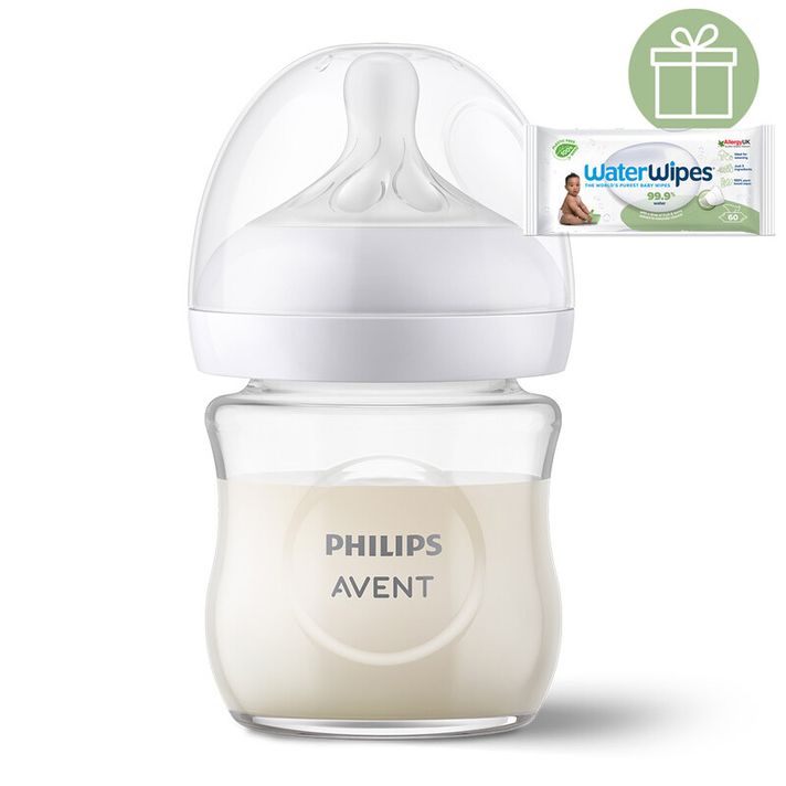 PHILIPS AVENT - Fľaša Natural Response sklenená 120 ml, 0m++WW Soapberry 60ks