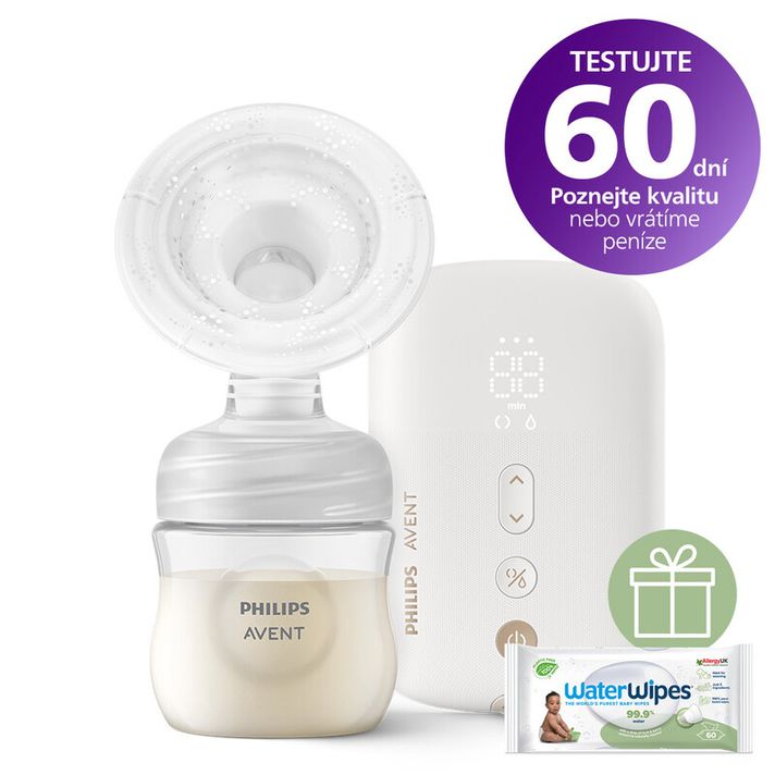 PHILIPS AVENT - Odsávačka materského mlieka elektrická nabíjacia SCF396/31+WW Soapberry 60ks