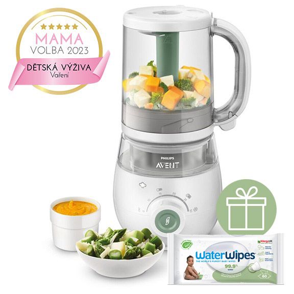 PHILIPS AVENT - Parný mixér 4v1 SCF885/01+WW Soapberry 60ks