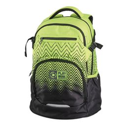 PLAY BAG - Školský batoh Apollo 241 Ergo Sunset - zelený/čierny