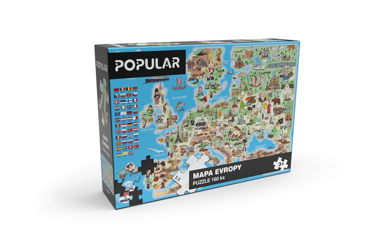POPULAR - Puzzle - Európa, 160 ks - CZ