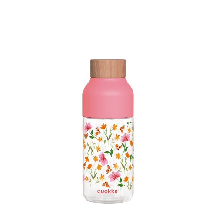 QUOKKA - Ice, Plastová fľaša PINK FLOWERS, 570ml, 06997