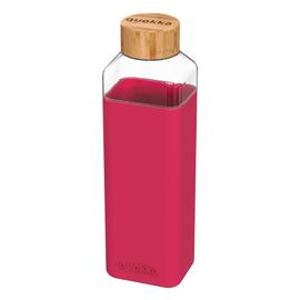 QUOKKA - STORM Sklenená fľaša so silikónovým povrchom MAROON, 700ml, 40025