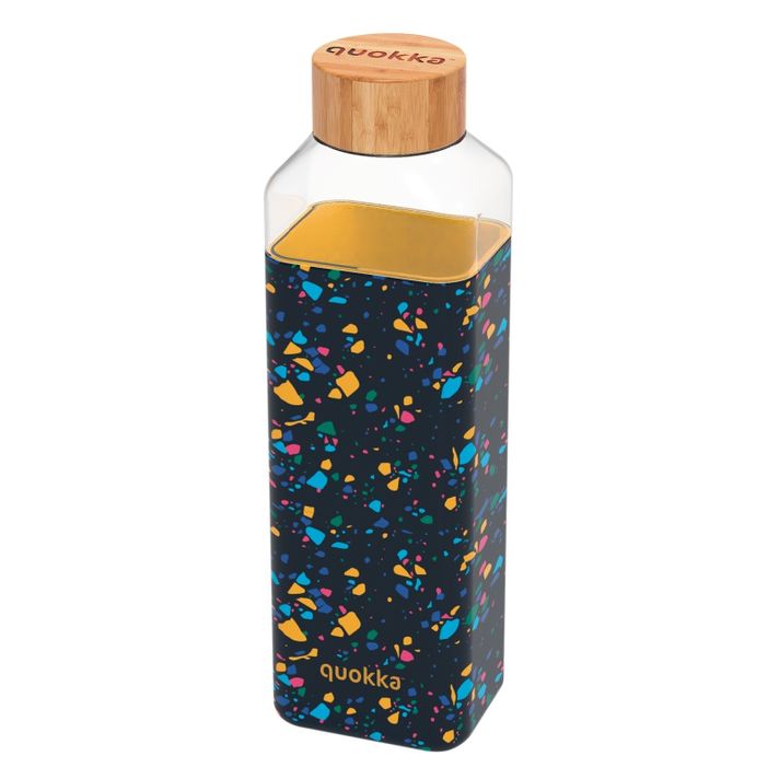 QUOKKA - Storm, Sklenená fľaša so silikónovým povrchom NEO TERRAZZO, 700ml, 40028