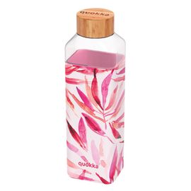 QUOKKA - Storm, Sklenená fľaša so silikónovým povrchom WATERCOLOR FLORA, 700ml, 40027