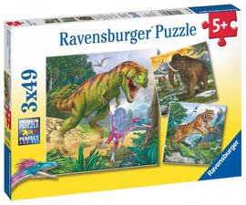 RAVENSBURGER - Dinosaury a čAction Series Mini 3x49 dielikov