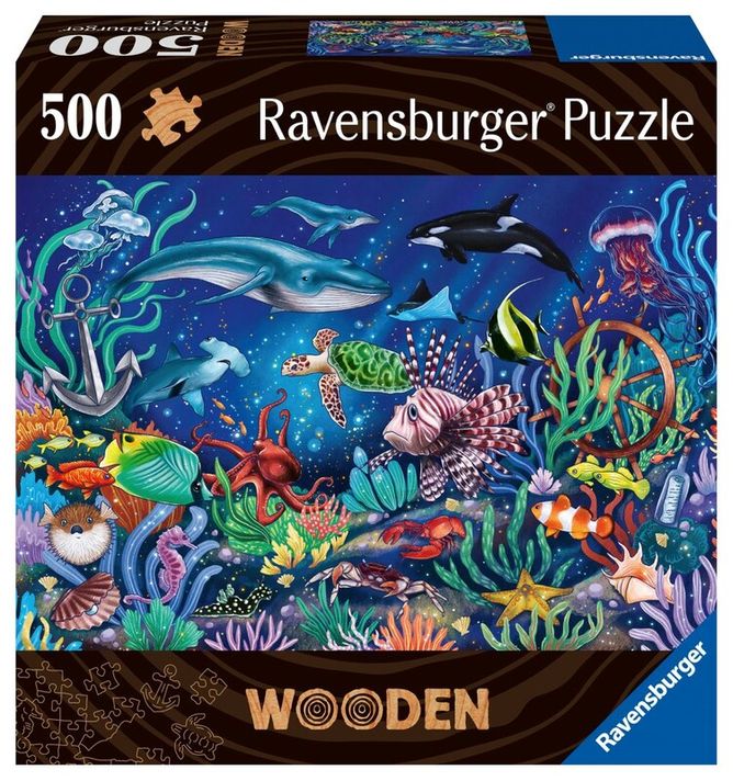 RAVENSBURGER - Drevené puzzle podmorský svet 500 dielikov