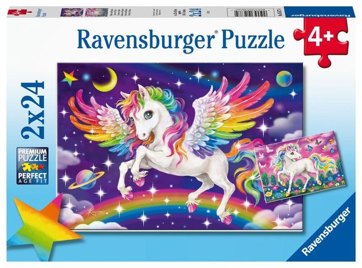 RAVENSBURGER - Jednorožec a pegas 2x24 dielikov