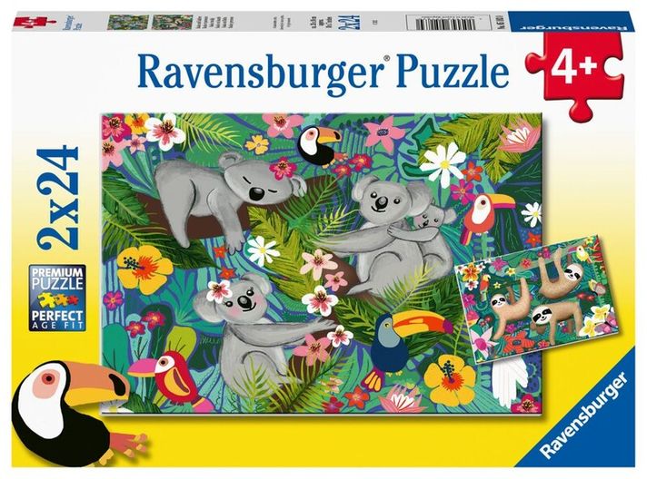 RAVENSBURGER - Koaly a leňochy 2x24 dielikov