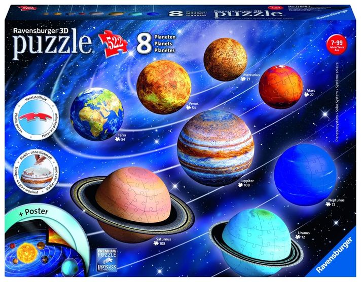 RAVENSBURGER - Planetárna sústava; 522 dielikov 3D