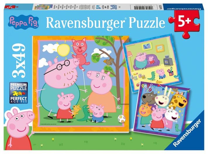 RAVENSBURGER - Prasiatko Peppa 3x49 dielikov