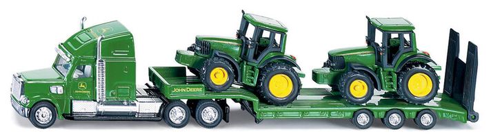 SIKU - Farmer - Ťahač s podvalníkom a traktory John Deere, mierka 1:87