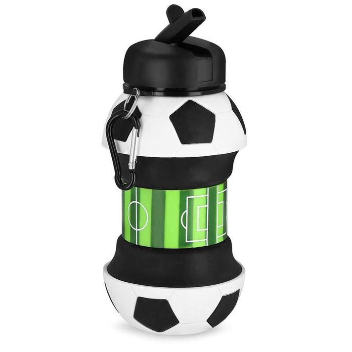 SPOKEY - CORT Skladacia silikónová fľaša, 520 ml, futbalová lopta