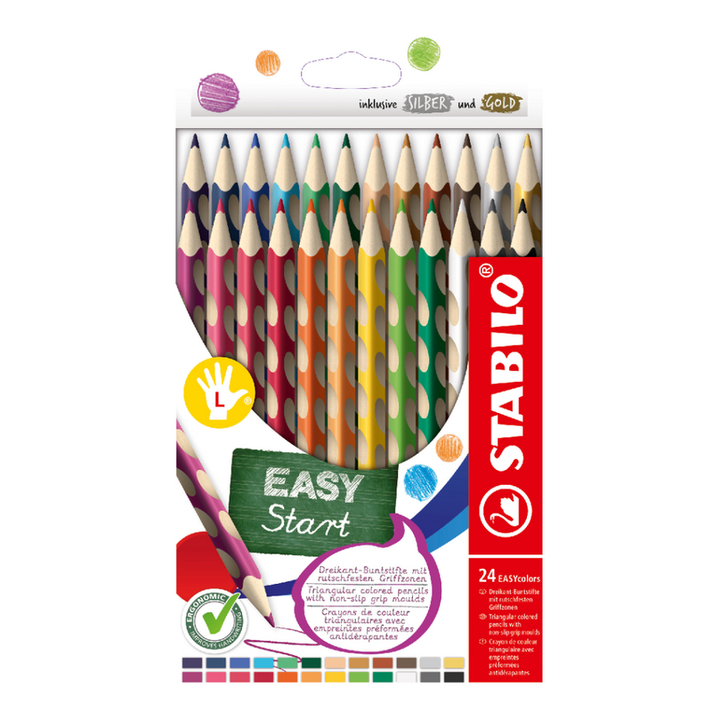 STABILO - Pastelky EASYcolors pre ľavákov - 24 ks sada