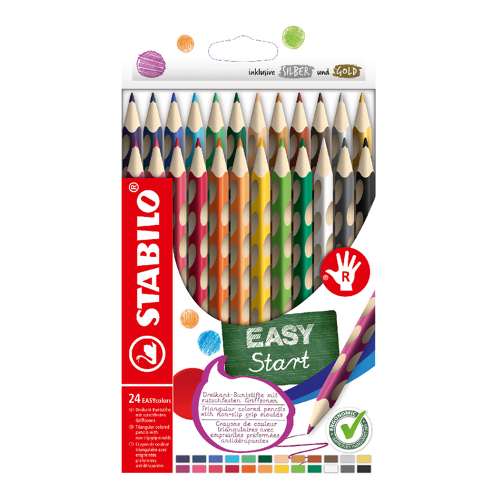 STABILO - Pastelky EASYcolors pre pravákov - 24 ks sada