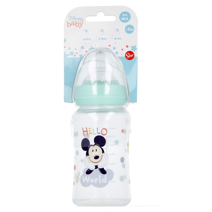 STOR - Dojčenská fľaša MICKEY MOUSE, 0+, 240ml, 13002