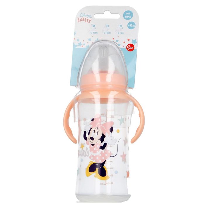 STOR - Dojčenská fľaša s rúčkami MINNIE MOUSE, 360ml, 10+, 13104