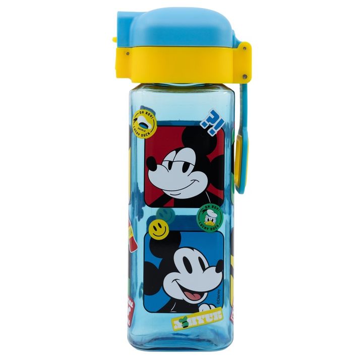 STOR - Hranatá plastová fľaša MICKEY MOUSE Lock, 550ml, 74302