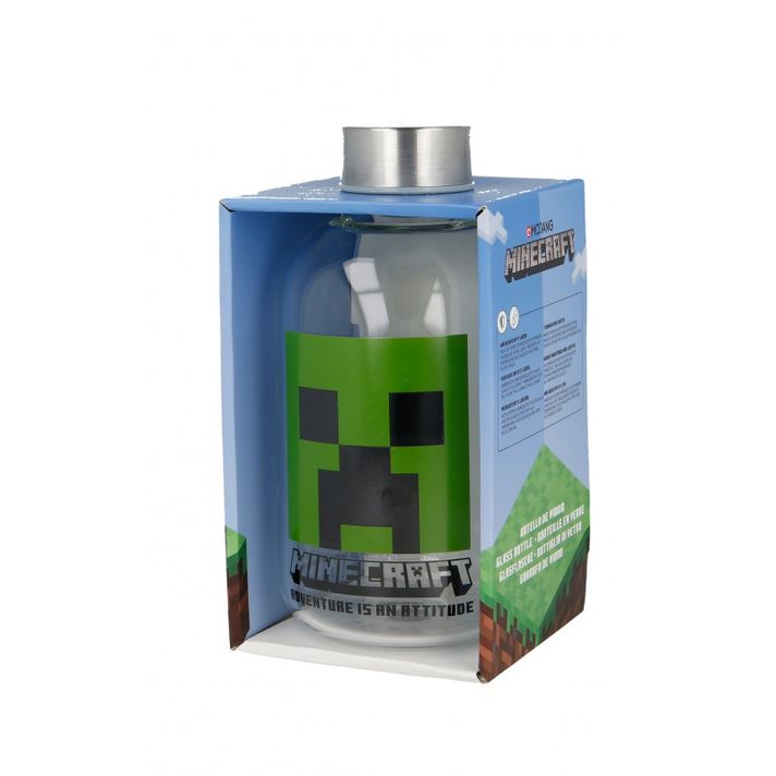 STOR - Luxusná sklenená fľaša MINECRAFT 620ml, 00444