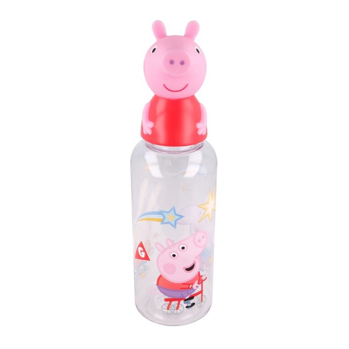 STOR - Plastová 3D fľaša s figúrkou PEPPA PIG, 560ml, 10115