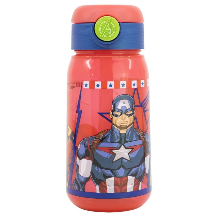 STOR - Plastová fľaša s automatickým otváraním  AVENGERS, 510ml, 74142