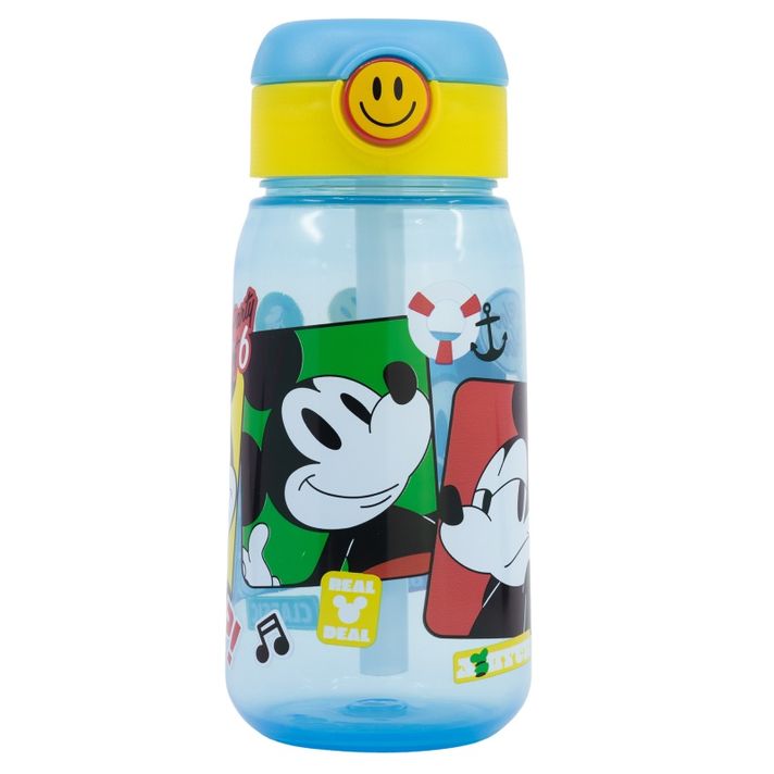 STOR - Plastová fľaša s automatickým otváraním MICKEY MOUSE, 510ml, 74342