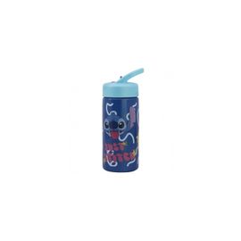 STOR - Plastová fľaša s výsuvnou slamkou Lilo & Stitch, 410ml, 75031