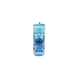 STOR - Plastová fľaša s výsuvnou slamkou Lilo & Stitch, Transparent Tritan, 430ml, 75036