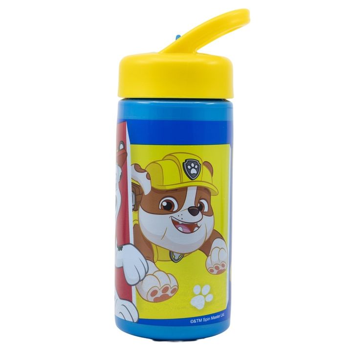 STOR - Plastová fľaša s výsuvnou slamkou PAW PATROL, 410ml, 74631