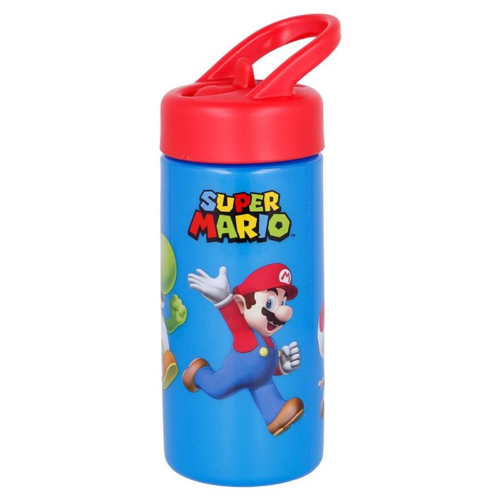 STOR - Plastová fľaša s výsuvnou slamkou SUPER MARIO, 410ml, 21401