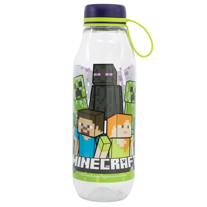 STOR - Plastová fľaša so silikónovým pútkom MINECRAFT, 650ml, 40483