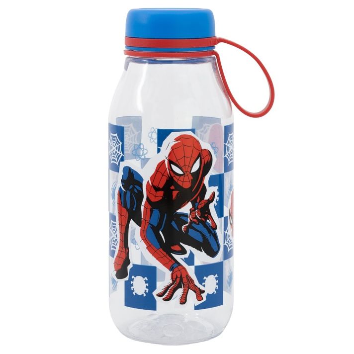 STOR - Plastová fľaša so silikónovým pútkom SPIDERMAN, 460ml, 74782