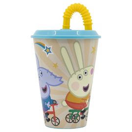 STOR - Plastový pohár s vrchnákom a slamkou PEPPA PIG 430ml, 41230