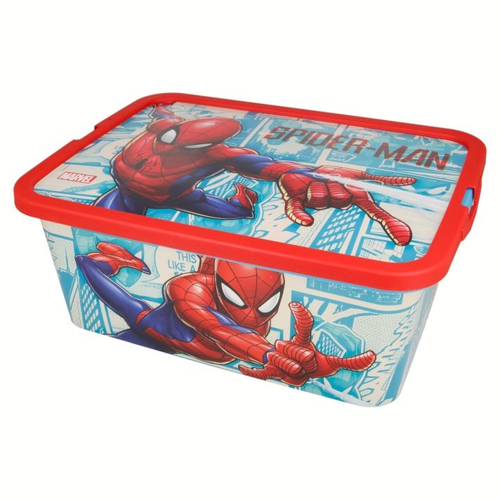 STOR - Plastový úložný box Spiderman, 13L, 02625