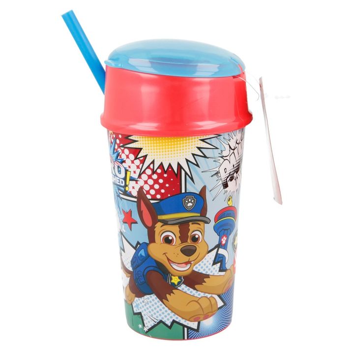 STOR - Pohár s vekom a slamkou PAW PATROL Snack, 400ml, 18901