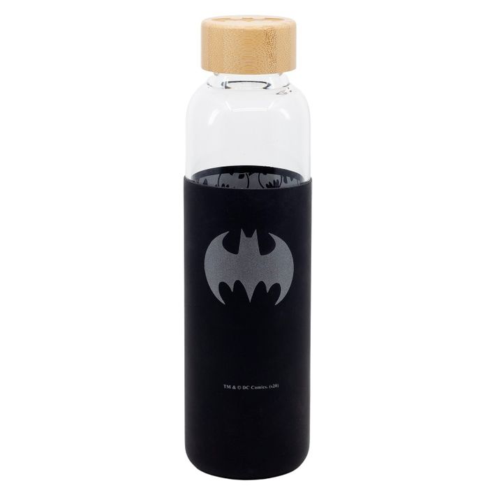 STOR - Sklenená fľaša so silikónovým povrchom BATMAN 585ml, 85513