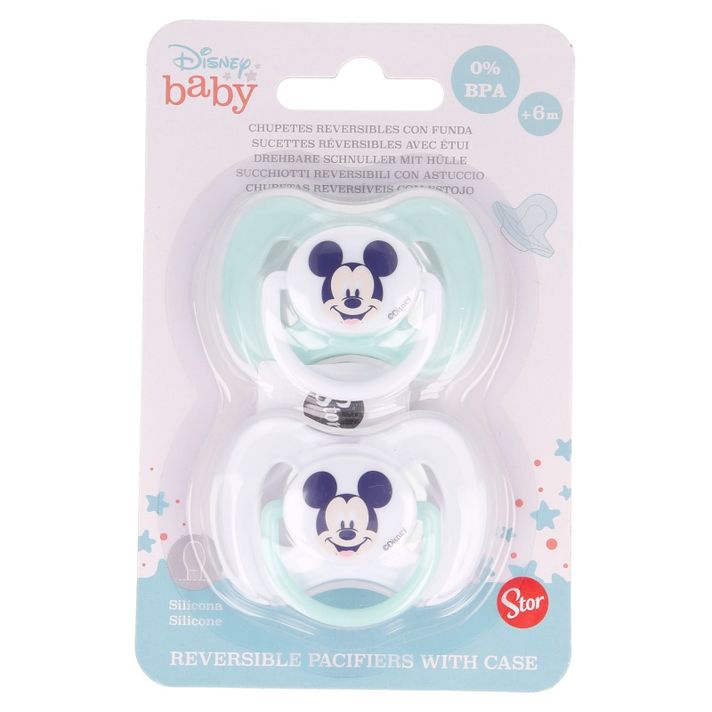 STOR - Symetrický silikónový cumlík MICKEY MOUSE, 2ks, 6+, 13065