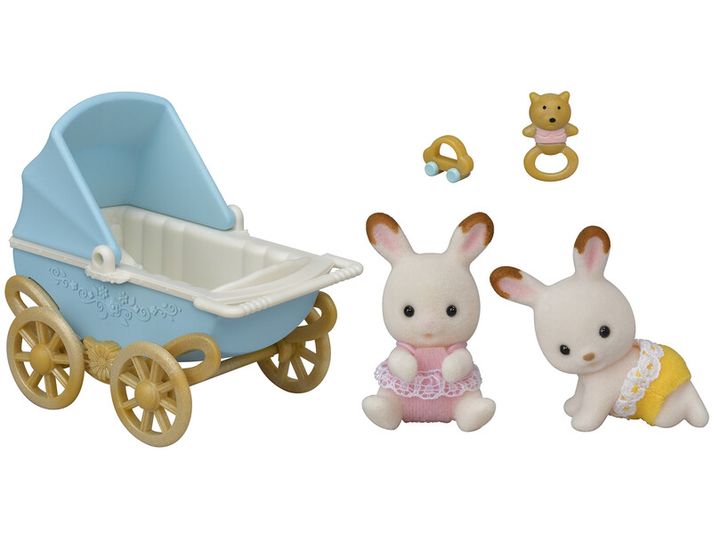 SYLVANIAN FAMILY - Dvojčatá Chocolate králikov s kočíkom