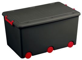 TEGA - Viacúčelový box na hračky na kolieskach Tega grafitovo-červený