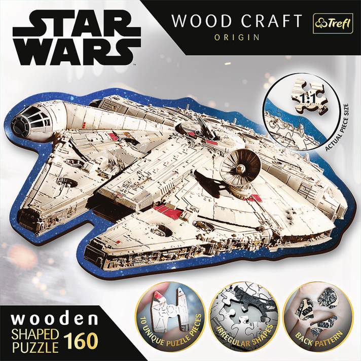 TREFL -  Drevené puzzle 160 dielikov - Millennium Falcon