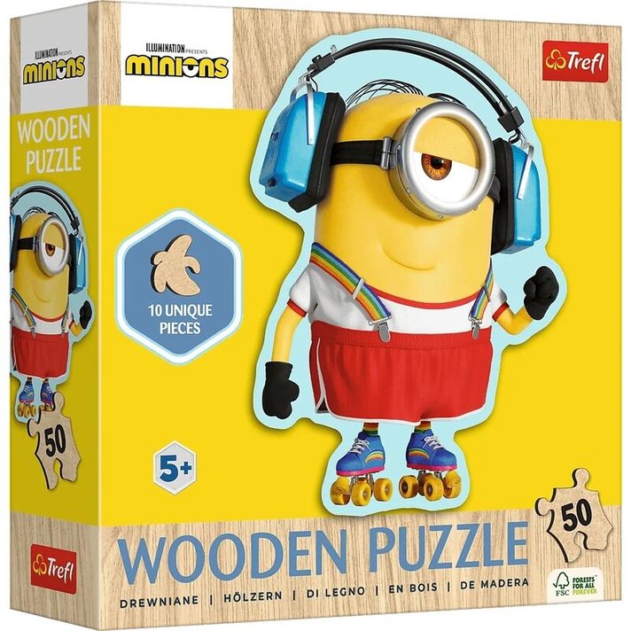 TREFL - Drevené puzzle Junior 50 - Mimoni / Universal Despicable Me 4