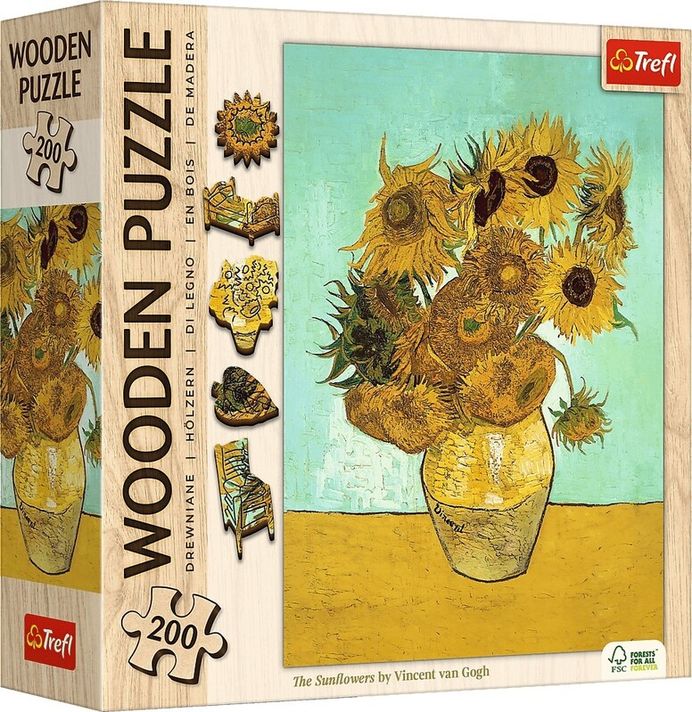 TREFL - Drevené puzzle Vincent van Gogh: Slnečnice 200 Art Collection