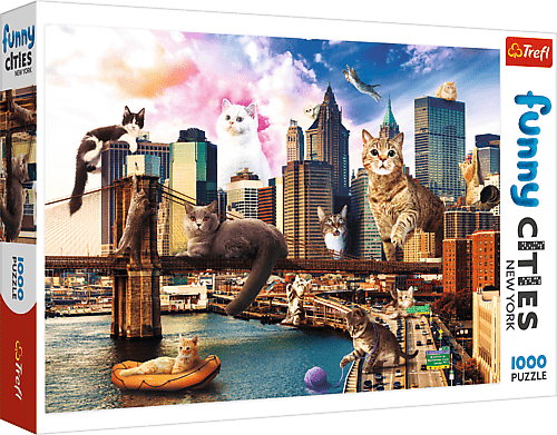 TREFL - Puzzle 1000 Crazy City -  Cats in New York