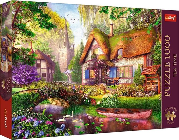 TREFL - Puzzle 1000 Premium Plus - Čajový čas: Lesný domček