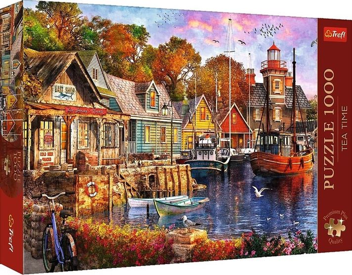 TREFL - Puzzle 1000 Premium Plus - Čajový čas: Prímorský prístav