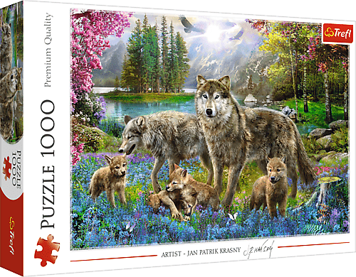 TREFL - Puzzle 1000 - Vlčia rodinka