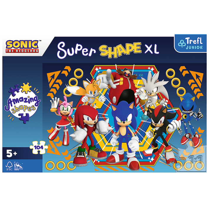 TREFL -  Puzzle 104 XL Super Shape -  Sonicov svet / SEGA Sonic The Hedgehog FSC Mix 70%